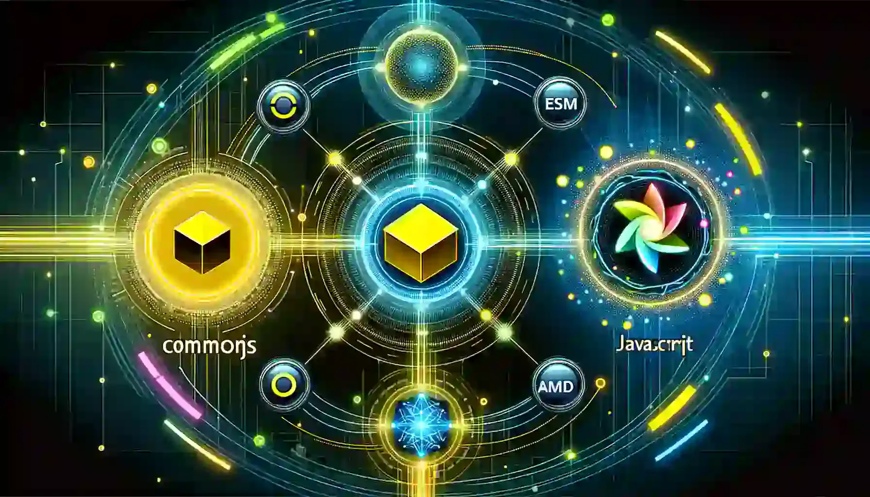 JavaScriptのモジュールシステムであるCommonJS、ESM、AMDの特徴と使い方を比較。各システムのコード例を示しながら、それぞれの利点と適したシーンを解説。さらに、モジュールバンドラー（webpack、Rollup）の役割と使い方にも触れ、大規模なプロジェクトでのモジュール管理の重要性を伝えます。